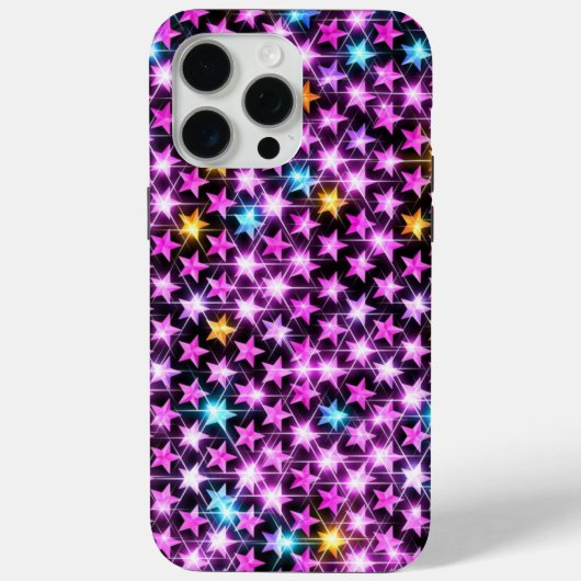 Mooie kleurrijke paarse glanzende sterren Case-Mate iPhone case (Achterkant)