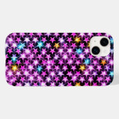 Mooie kleurrijke paarse glanzende sterren Case-Mate iPhone case (Achterkant (horizontaal))