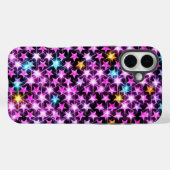 Mooie kleurrijke paarse glanzende sterren Case-Mate iPhone case (Achterkant (horizontaal))