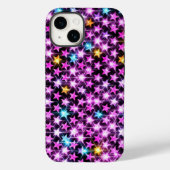 Mooie kleurrijke paarse glanzende sterren Case-Mate iPhone case (Achterkant)