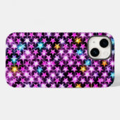 Mooie kleurrijke paarse glanzende sterren Case-Mate iPhone case (Achterkant (horizontaal))