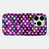 Mooie kleurrijke paarse glanzende sterren Case-Mate iPhone case (Achterkant (horizontaal))