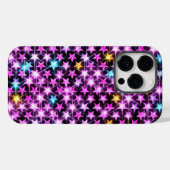 Mooie kleurrijke paarse glanzende sterren Case-Mate iPhone case (Achterkant (horizontaal))