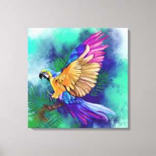 Mooie kleurrijke papegaai canvas print - schilderi