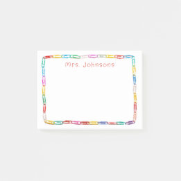 Mooie Kleurrijke Paperclips School Leraren Naam Post-it® Notes