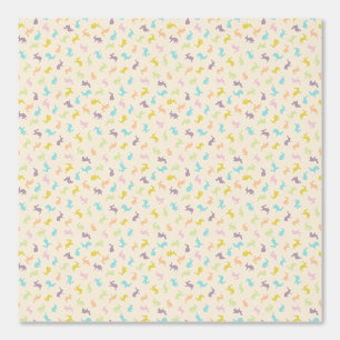 Mooie Kleurrijke Pastel Konijn Patroon Behang