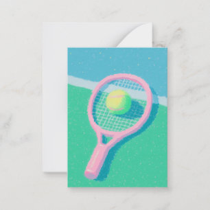 Mooie Kleurrijke Pastel Tennis Notitiekaarten Notitiekaartje