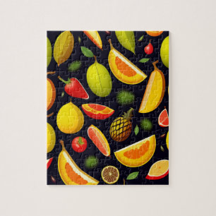 Mooie kleurrijke patroonvruchten legpuzzel