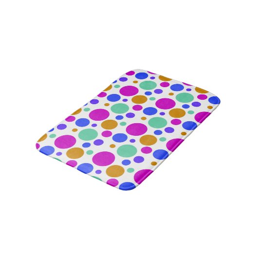 Mooie kleurrijke poka Dots Pattern Badmat (Gekanteld)