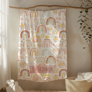 Mooie Kleurrijke Regenbogen en Madeliefjes Bloemen Fleece Deken