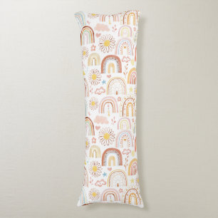 Mooie Kleurrijke Regenbogen en Madeliefjes Bloemen Lichaamskussen