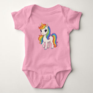 Mooie, Kleurrijke Regenboog eenhoorn Baby Rompertj Romper