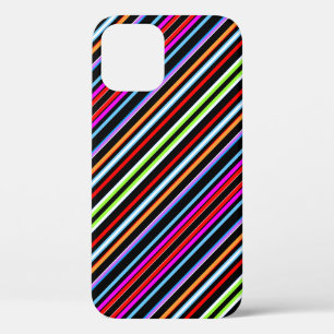 Mooie kleurrijke strepen iPhone 12 pro hoesje
