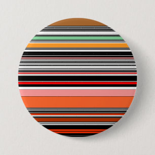 Mooie kleurrijke strepen ronde button 7,6 cm