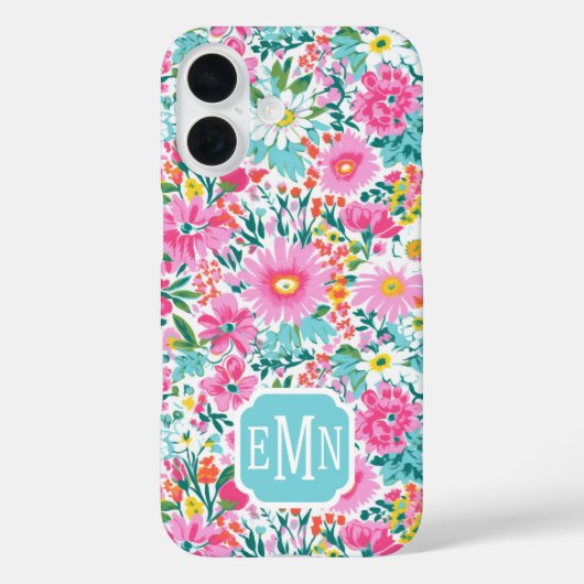 Mooie Kleurrijke Tuin Met Monogram Case-Mate iPhone Case (Achterkant)