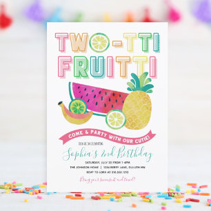 Mooie Kleurrijke Twotti Frutti 2de Verjaardag Kaart