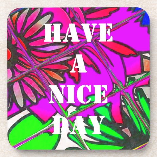 Mooie kleurrijke verbazingwekkende bloemmotief ont onderzetter (Voorkant)