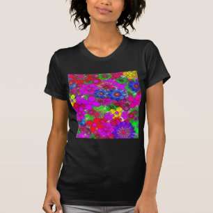 Mooie kleurrijke verbazingwekkende bloemmotief ont t-shirt
