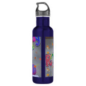 Mooie kleurrijke verjaardagskunstprint waterfles (Achterkant)