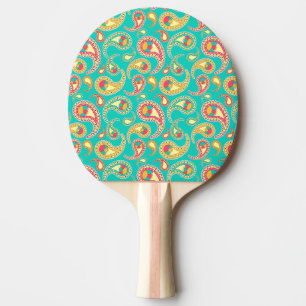 Mooie kleurrijke vintage paisley motief tafeltennisbatje