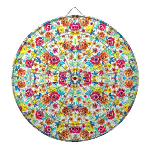 Mooie kleurrijke vintage rozen patronen automagnee dartbord