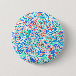 Mooie kleurrijke vintage spiraal bloemen favoriete ronde button 5,7 cm