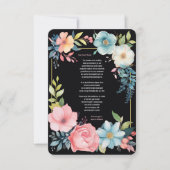 Mooie kleurrijke Waterverf bloemenbruiloft Bedankkaart (Voorkant)