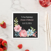 Mooie kleurrijke Waterverf bloemenbruiloft Servet (Insitu)