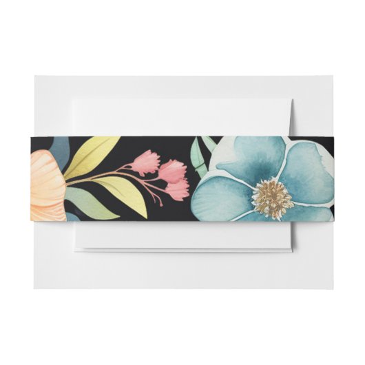 Mooie kleurrijke Waterverf bloemenbruiloft Uitnodigingen Wikkel (Voorkant Voorbeeld)