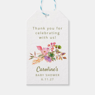 Mooie Kleurrijke Waterverf Bloemenkraam Cadeau Cadeaulabel