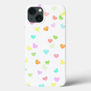 Mooie kleurrijke waterverf voor leuk hartje iPhone 13 hoesje