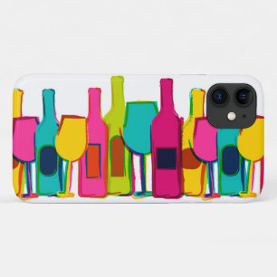 Mooie kleurrijke wijnflessen patroon iPhone 11 hoesje