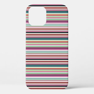 Mooie kleurrijke witte strepen iPhone 12 pro hoesje