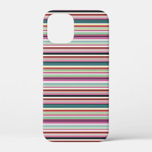 Mooie kleurrijke witte strepen iPhone 12 mini hoesje