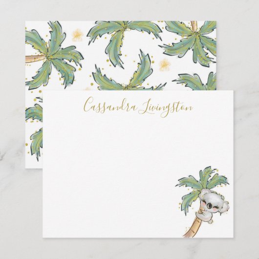 Mooie Koala Beer Notitiekaart Notitiekaartje (Voorkant / Achterkant)