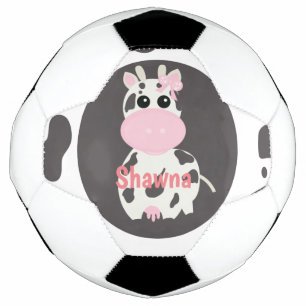 Mooie koe roze patroon monogram naam voetbal