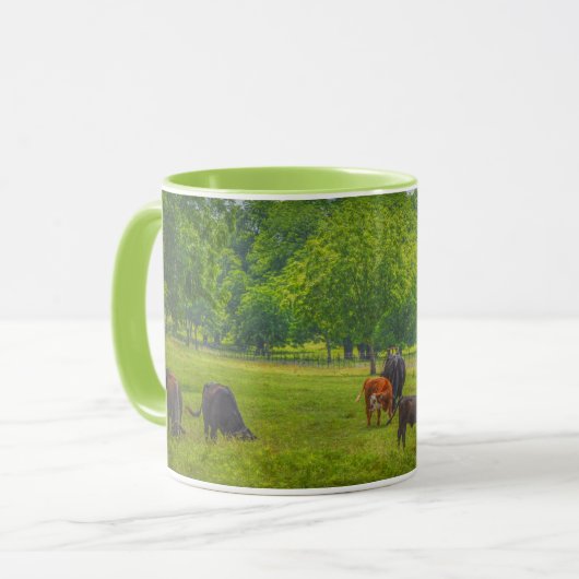 Mooie Koe vee weide Boerderij kunst Mok (Voorkant links)