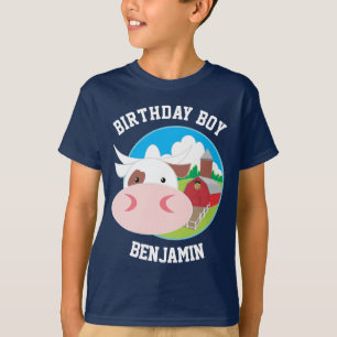 Mooie Koeienboerderij Kinderverjaardagsfeestje T-shirt