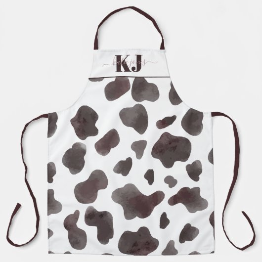 Mooie koeienhuidpatroon | Monogram schort (Voorkant)