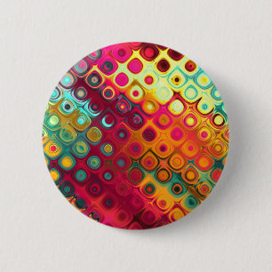 Mooie koele abstracte het glasgloed van ronde button 5,7 cm