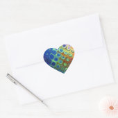 Mooie, koele abstracte vierkantjes, gloed hart sticker (Envelop)
