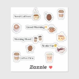 Mooie koffie-mood-stickerpagina sticker