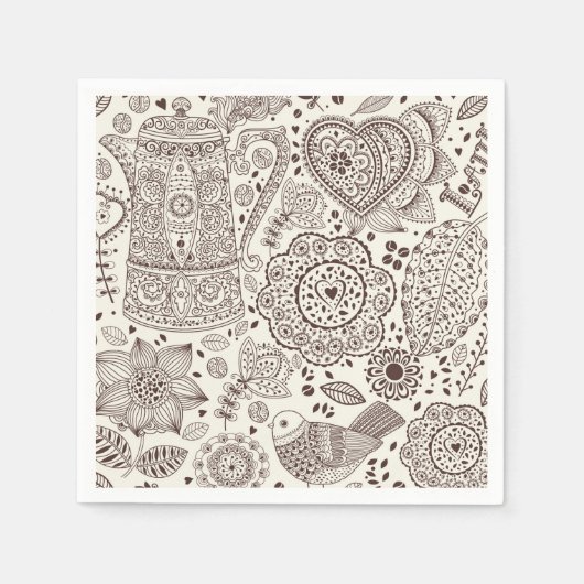 Mooie Koffiekeuken Drink Servetten (Voorkant)