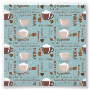 Mooie Koffiekopjes Crème Cafeïne Korrels Bruin Har Foto Afdruk