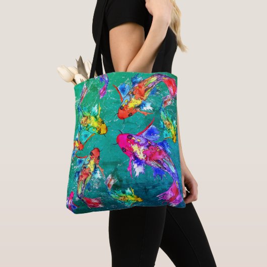 Mooie Koi Fish Pond Canvas tas (Dichtbij)