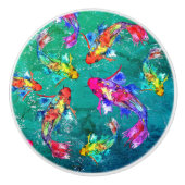 Mooie Koi Fish Pond Knobs en Pulls Keramische Knop (Voorkant)