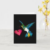 Mooie Kolibrie Met Hart Vogel Liefhebber Ontwerp K Kaart (Gele Bloem)