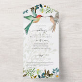 Mooie KOLIBRIE Paar Huwelijk All In One Uitnodiging (Binnen)