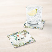 Mooie KOLIBRIE Paar Huwelijk Vierkante Kartonnen Onderzetter (Insitu)