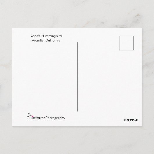 Mooie Kolibrie Poseert om Dank Je Te Zeggen Briefkaart (Achterkant)